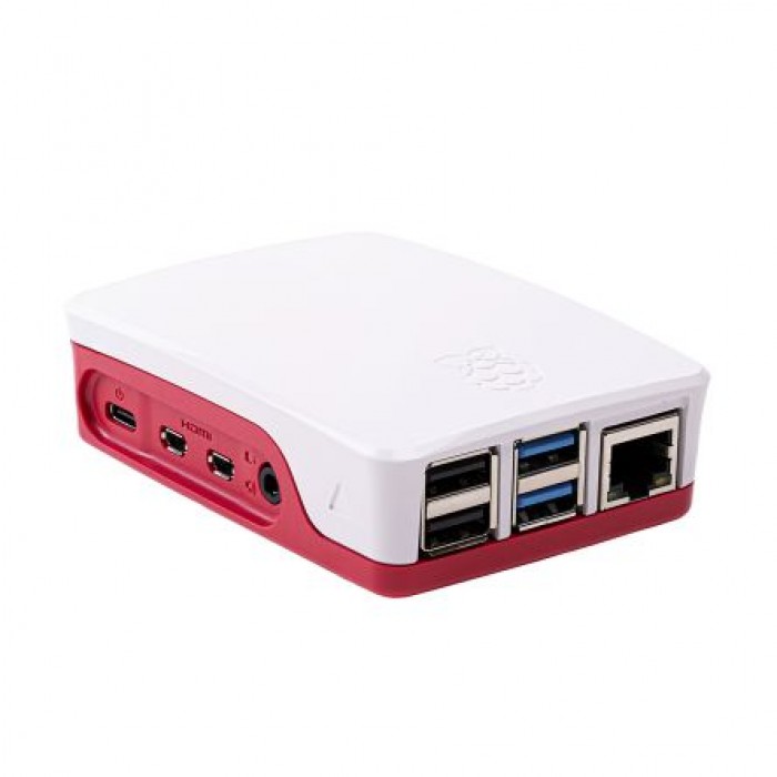 Official Raspberry Pi 4B, Red, White Case